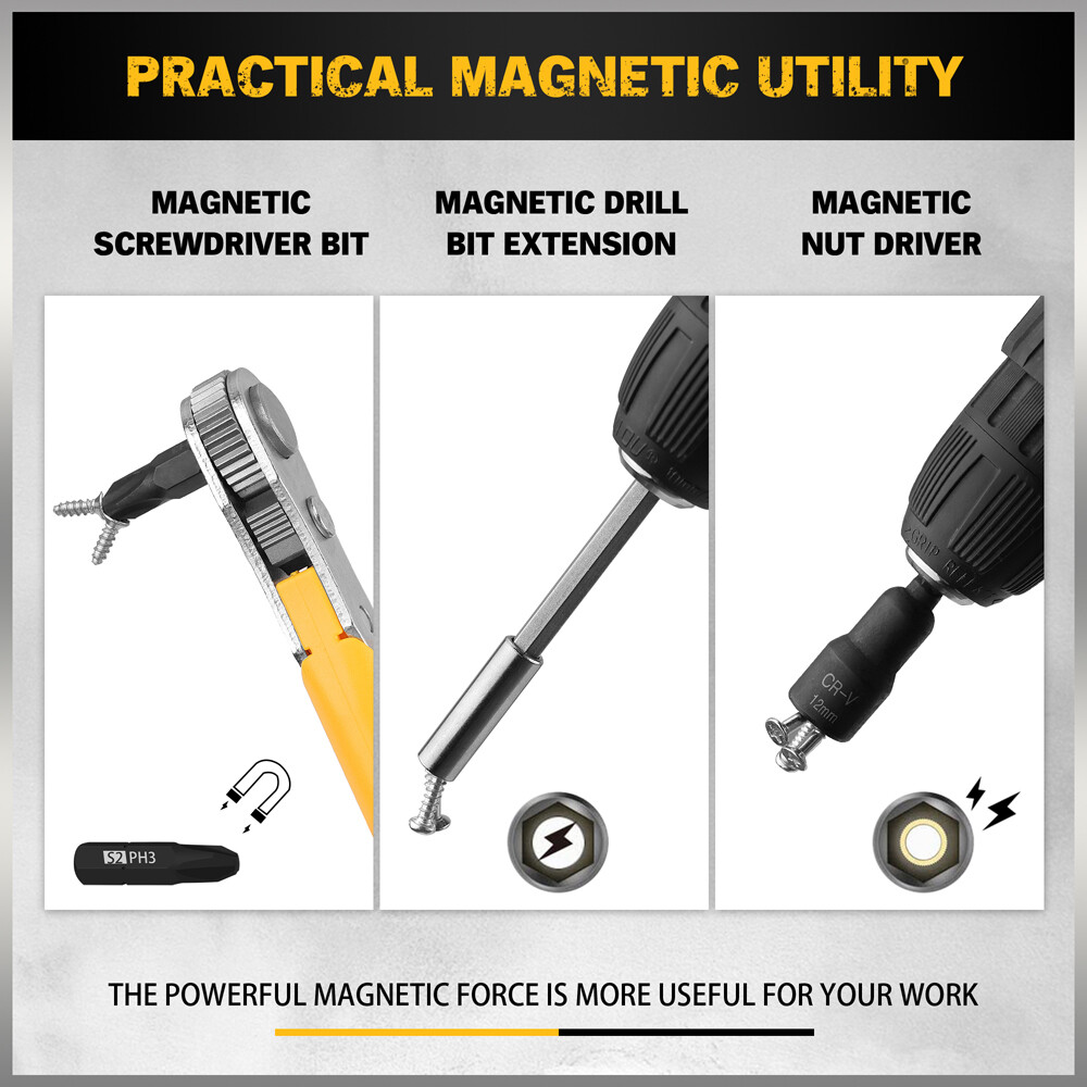 47-Piece Magnetic Nut Driver & Screwdriver Bit Set - Strong Magnetic Nut Drivers