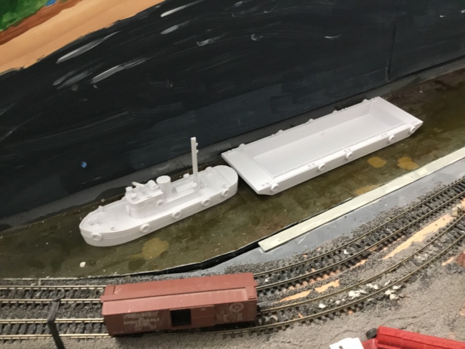 N scale OPEN TOP 100 FOOT BARGE 3-D PRINT UNPAINTED