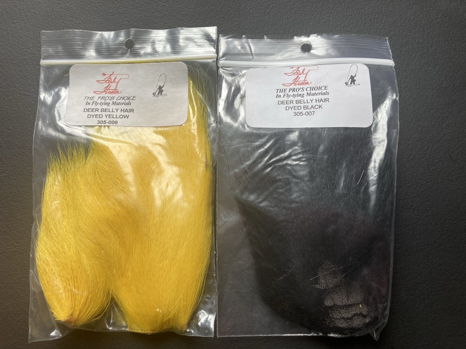 Fish Hunter Deer Belly Hair 2 Packs Yellow and Black