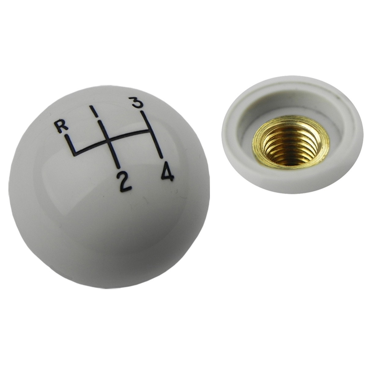 Shifter Handle Ball Knob Coarse Thread 3/8-16 Hurst White 1964-88 GM Car Truck