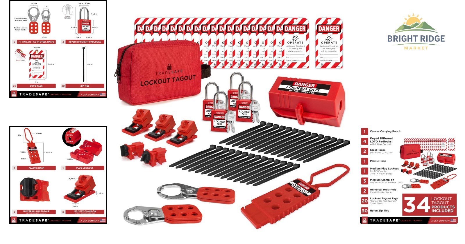 Comprehensive Lockout Tagout Kit for Electrical Safety and Maintenance Protocols