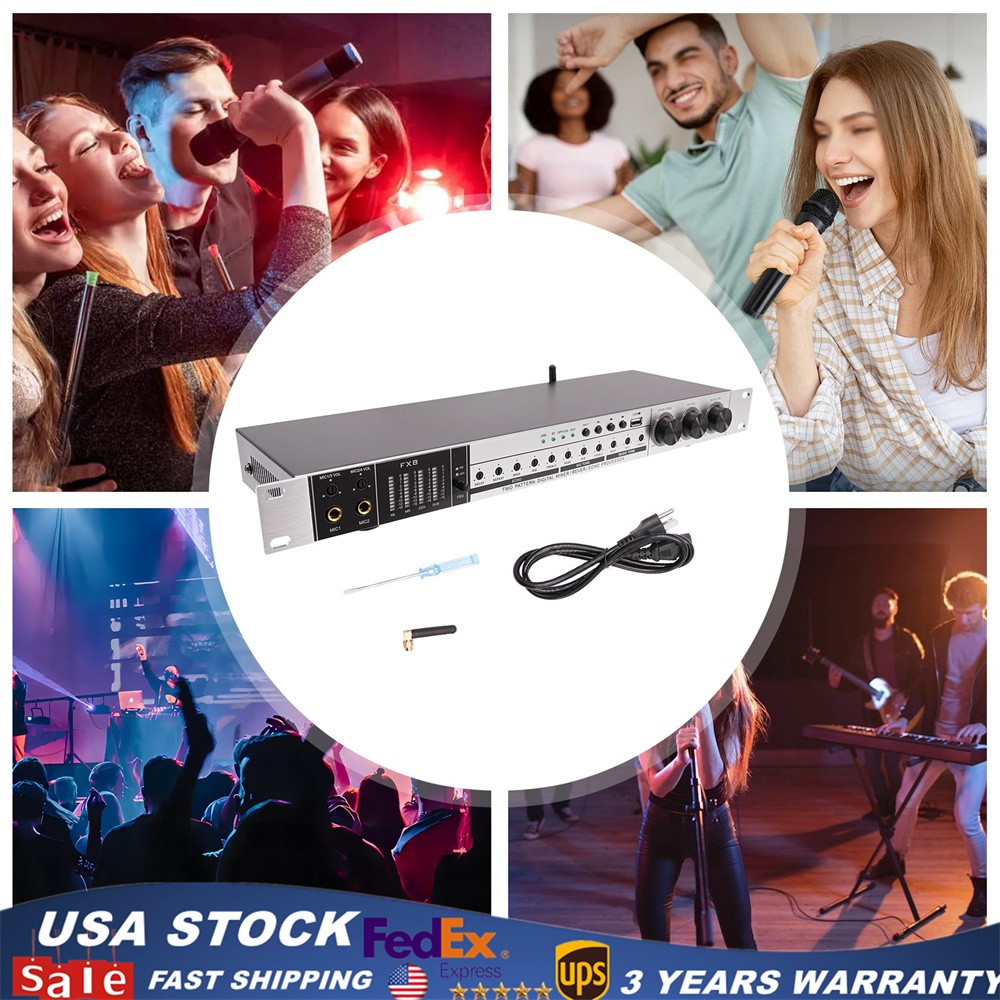 USB Audio Processor Mixer Professional Anti-howling Audio Processor w/ Bluetooth