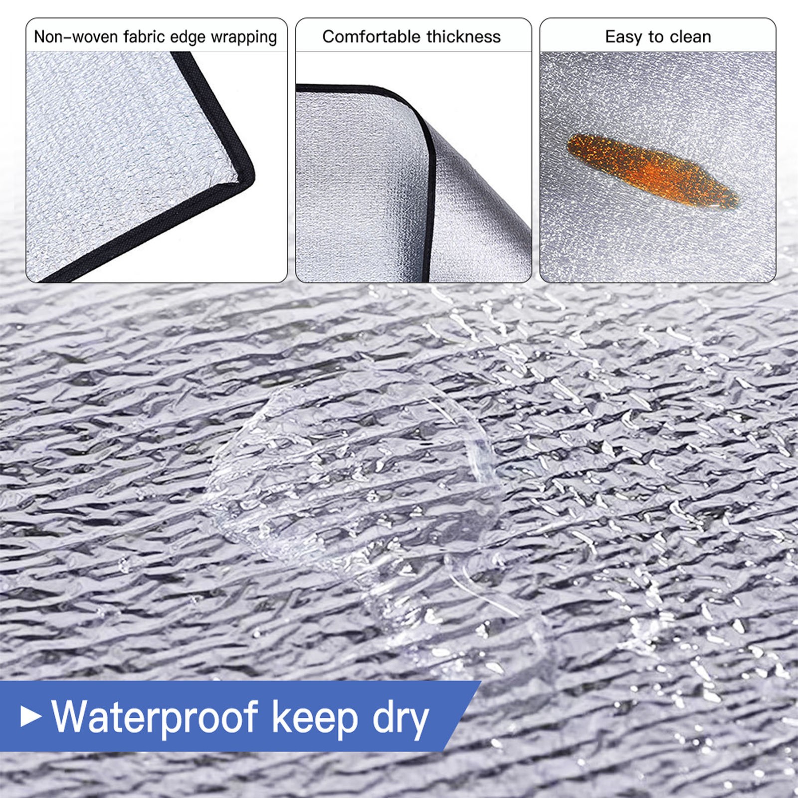 Camping Foam Mat Waterproof Pad For Camping Outdoor Silver 1*2M U DSO