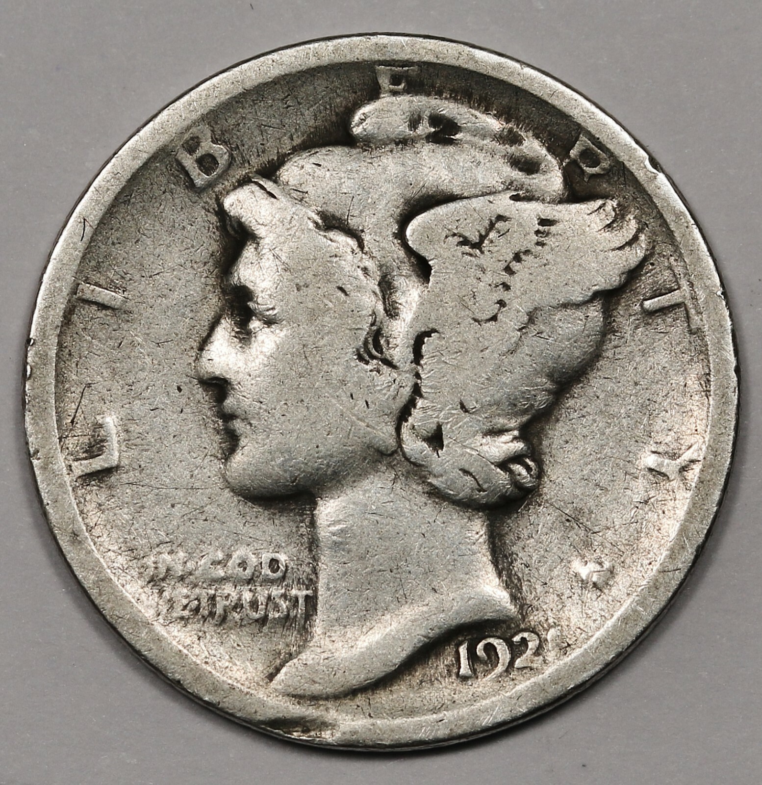 1921 Mercury Dime.  VG.  174972