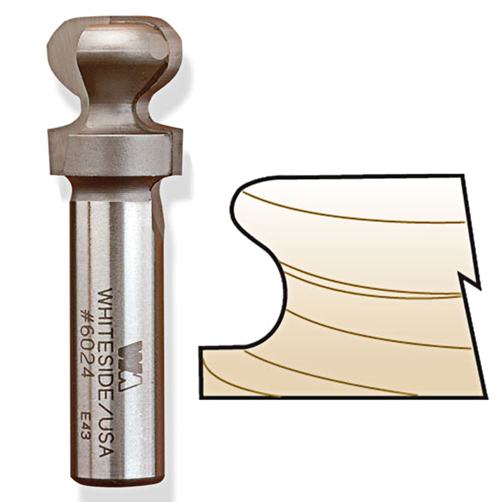 Whiteside European Style Drawer Pull Bit, 1/2 in. SH x 3/16 in. R