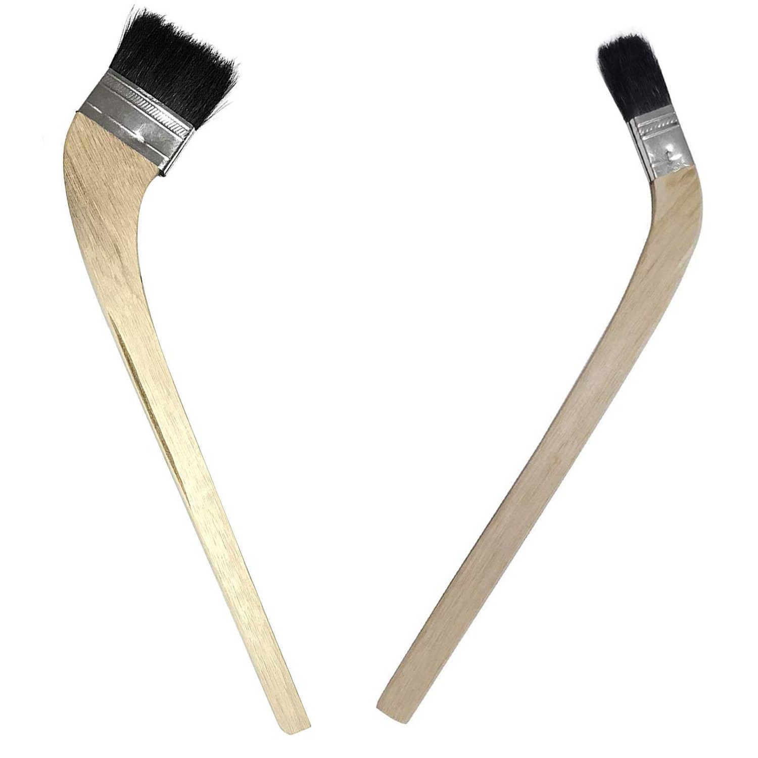 2Pcs Wooden Handle Bristle Radiator Paint Brush（Brush Width 1.5" and 2"&#