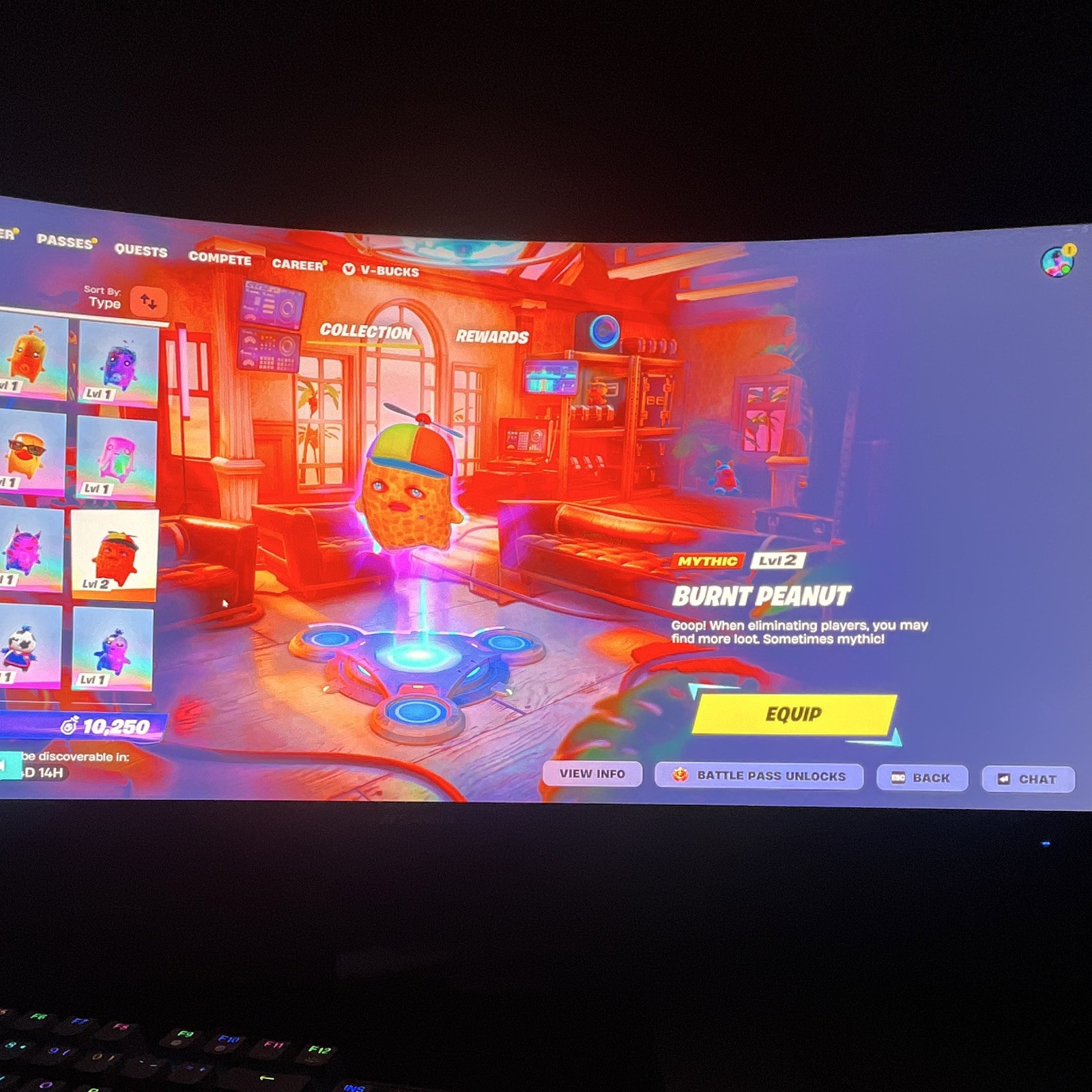 Fortnite Mythic Burnt Peanut Lv 2 Game Item/Asset Chapter 5 Season 3 ID 10,250