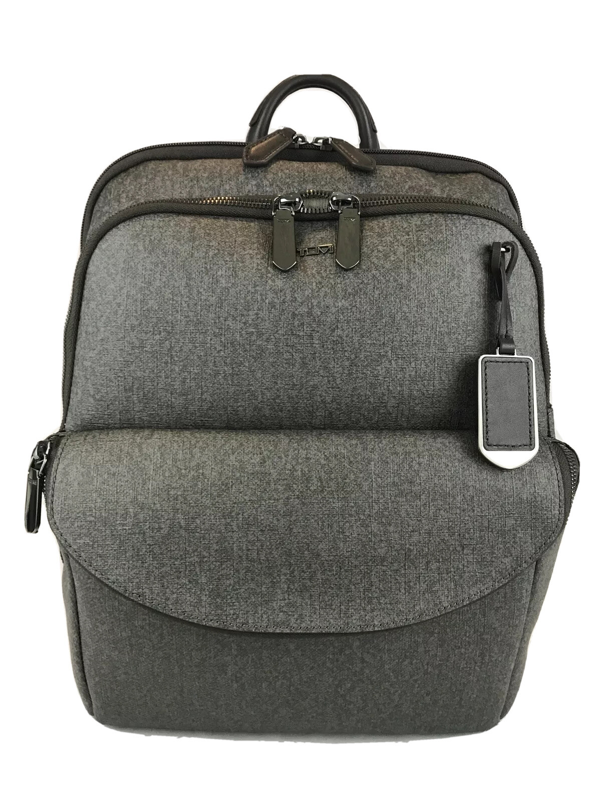 Tumi Hanne Earl Grey Coated Canvas Business Casual Laptop Backpack  NEW