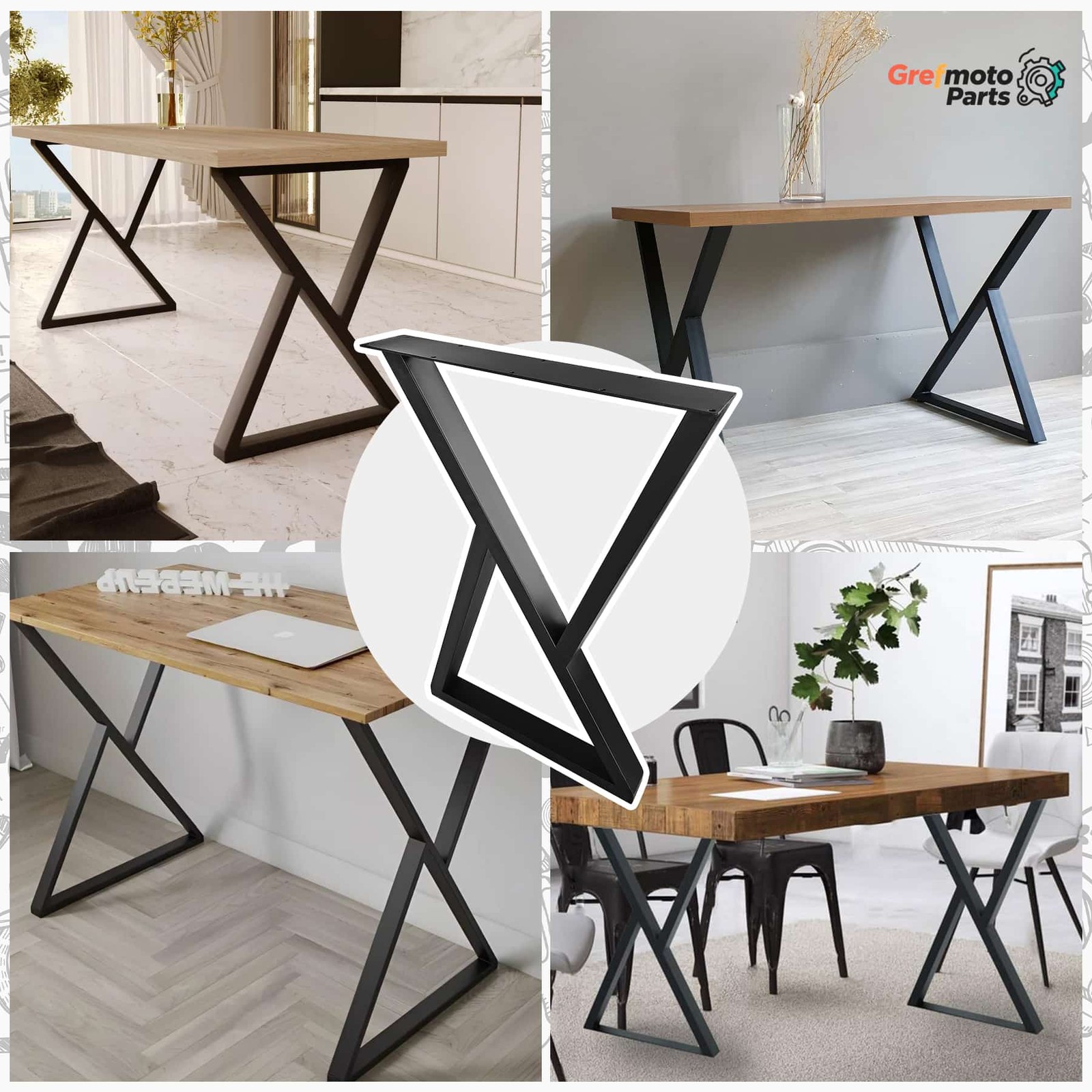 28” x 17.7”Heavy Duty Modern Furniture Legs Industrial Metal Table Legs