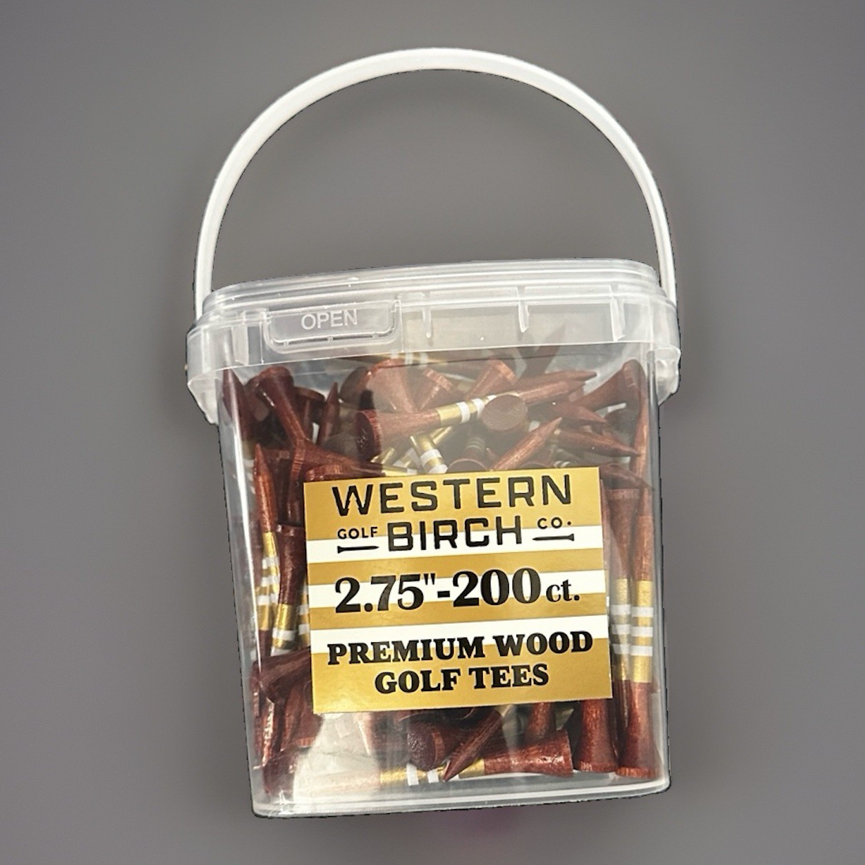 New Western Birch Premium Wood Golf Tees 200 Count 2.75 Inch Bucket