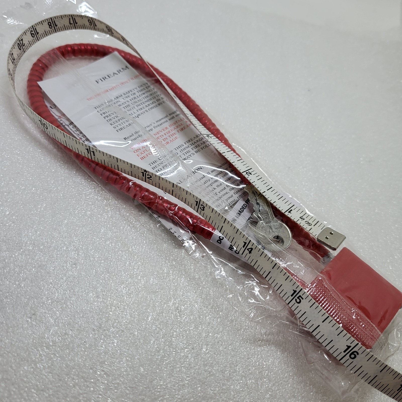 15” Cable LOCK Red Security Keyed 2 Keys 30mm NEW NIP