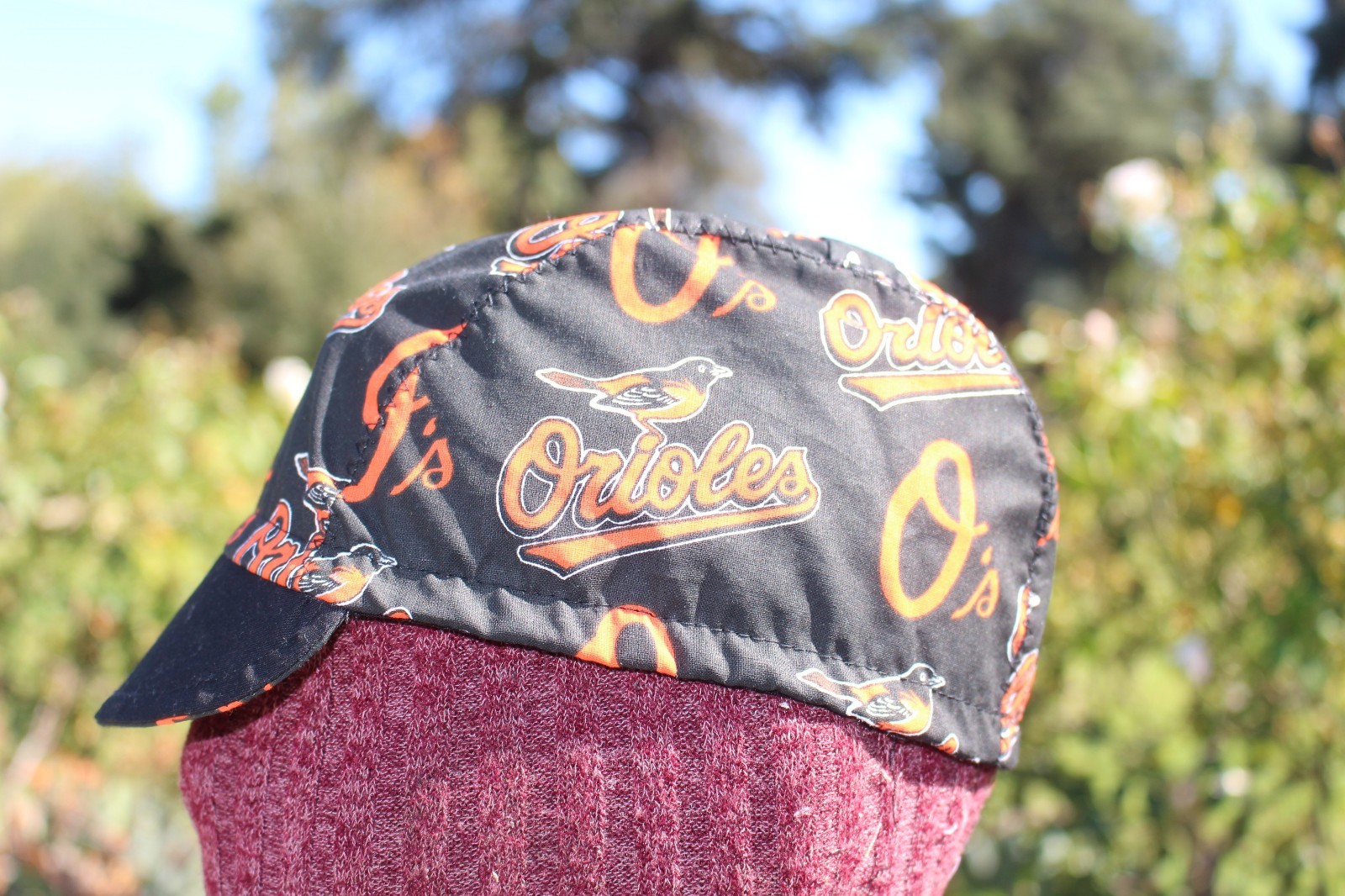 CYCLING CAP MLB ORIOLES 100% COTTON HANDMADE IN USA