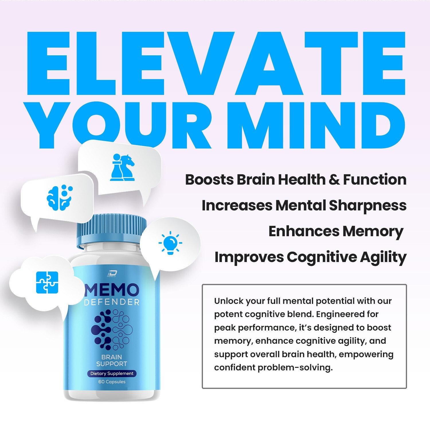 (5 Pack) Memo Defender Brain Supplement Capsules – MemoDefender All Natural
