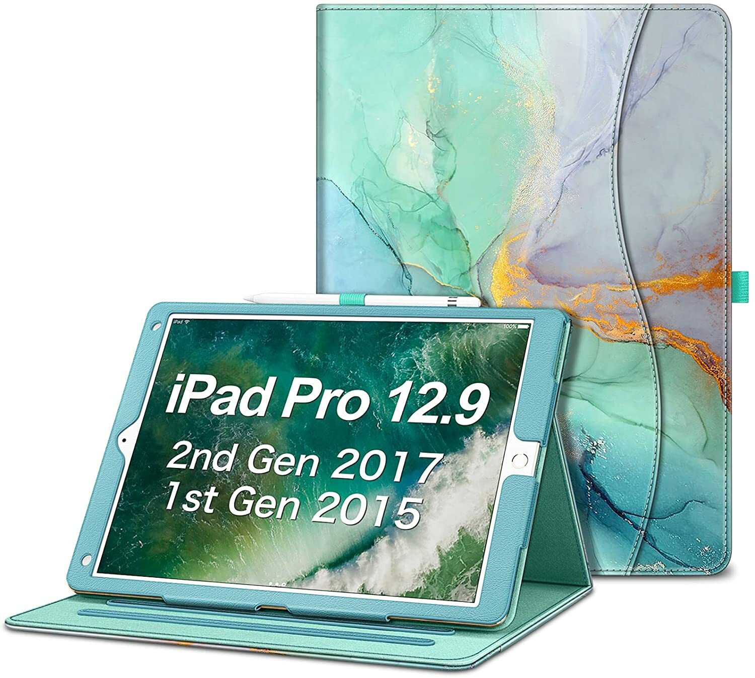 Case for iPad Pro 12.9 Inch 2nd/1st Gen 2017/2015 Multi-Angle Folio Stand Cover