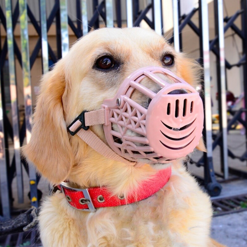Dog Muzzle Mouth Cover Anti Bite Barking Chewing Comfortable Soft Plastic Mask