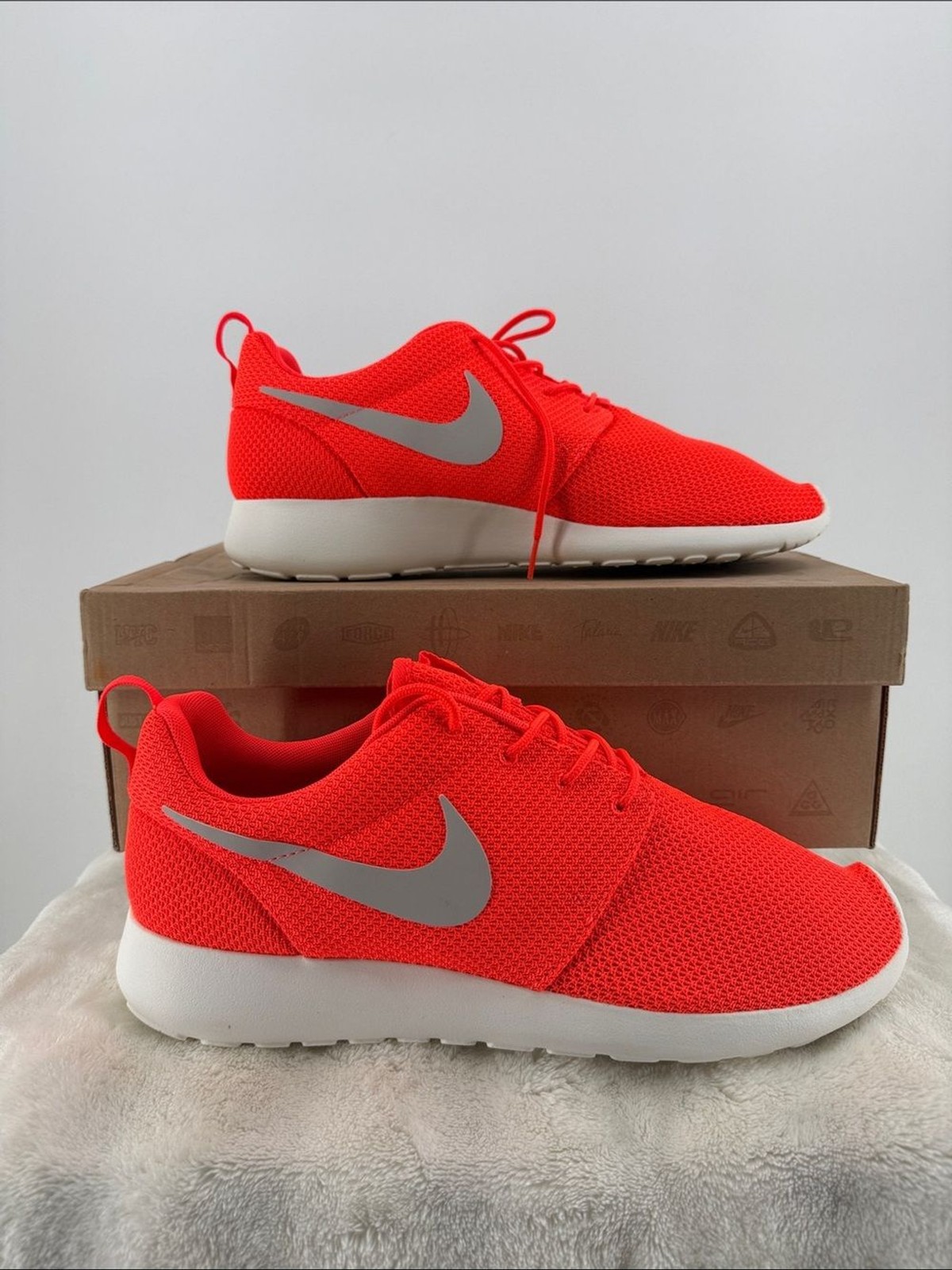 Nike orange Mesh Low-Top Sneakers with Silver Swoosh