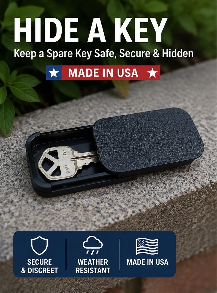 Made in USA Hide-a-Key Magnetic Holder Box  Set of 2 Weatherproof Under-Vehicle