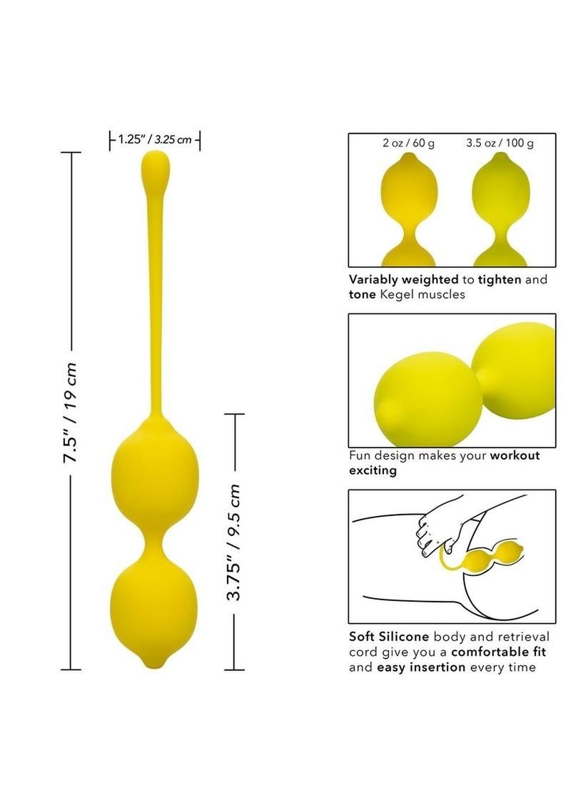 CalExotics Weighted Lemon Yellow Silicone Ben Wa Balls Kegel Exerciser