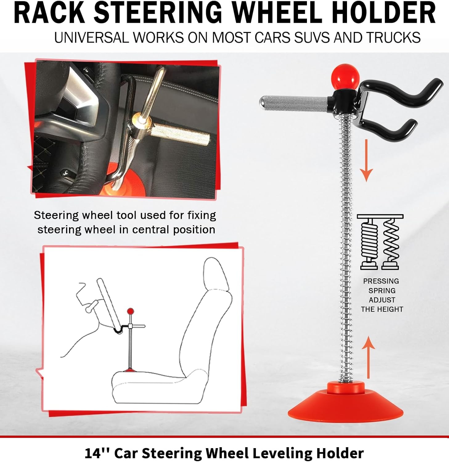 14-inch Car Alignment Rack Steering Wheel Leveling Holder Stand Alignment Tool