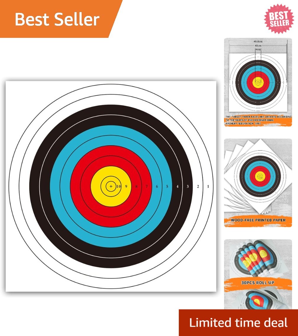 High-Visibility 40cm Archery Targets - 30 or 50 Pack for Precision Practice