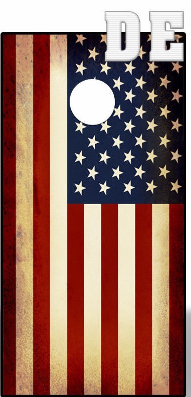 Cornhole Wraps AMERICAN EAGLE RUSTIC FLAG Combo Beanbag Toss Vinyl 2 Decals