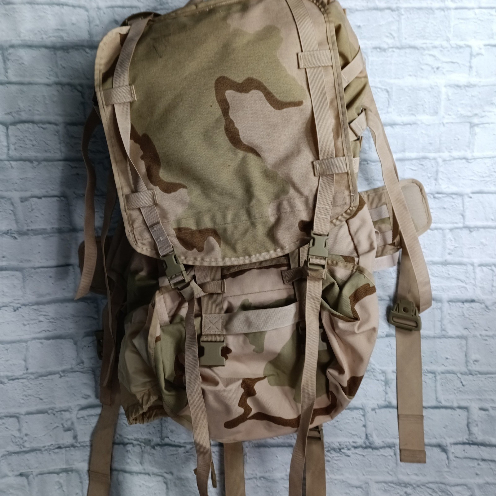 USGI MOLLE II Main Pack Sleep System Carrier Waistbelt Desert Camo SDS Set
