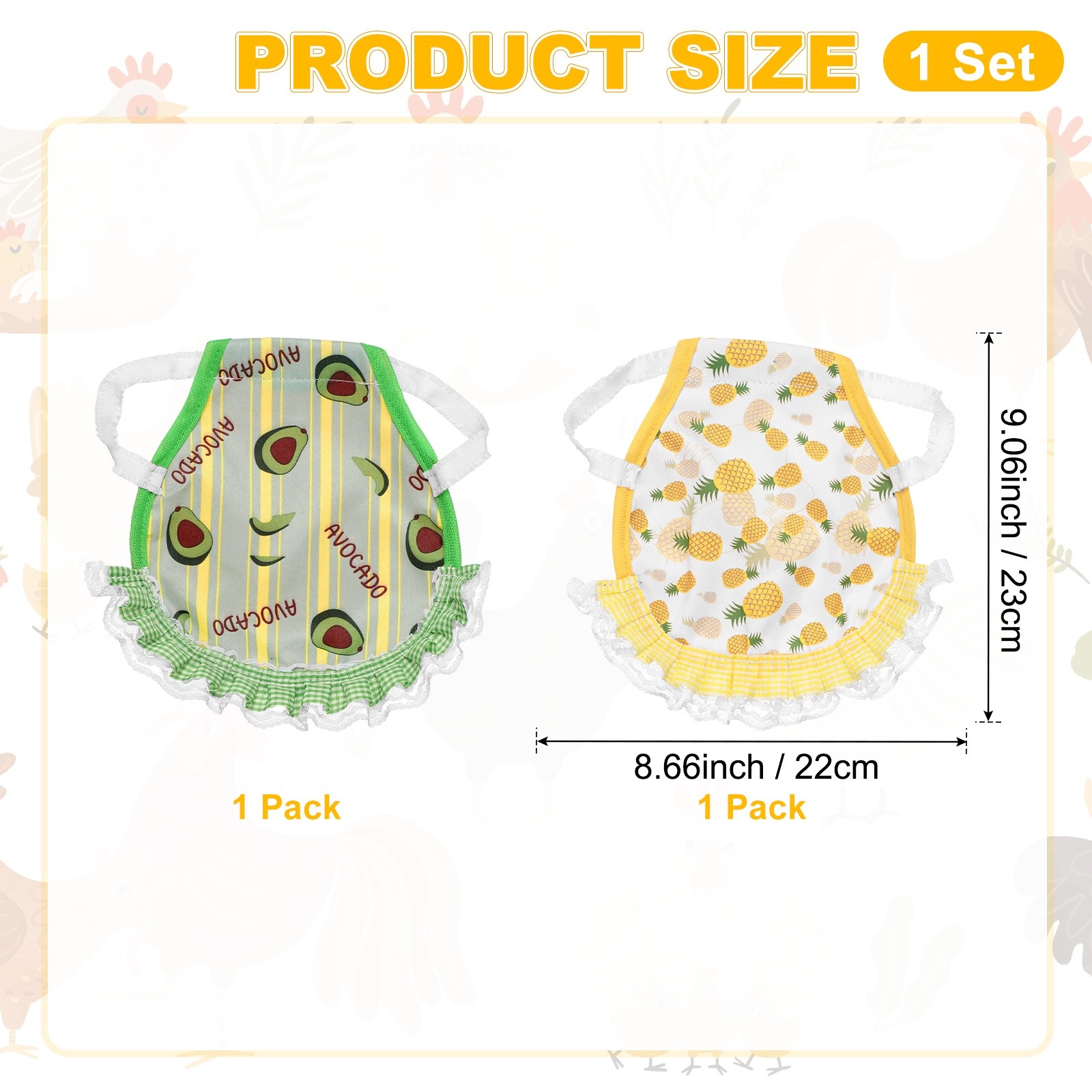 2-Pack Chicken Saddle, Chicken Apron Hens Back Protector [Mixing 2 Styles C]