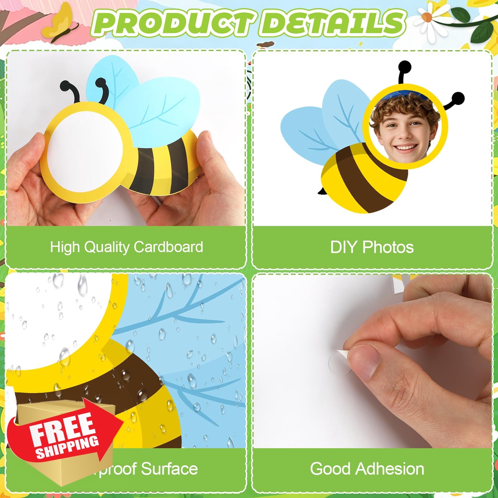 54Pcs Bee Cutouts for Bulletin Boards Decorations, DIY Bee Classroom Cut Outs...