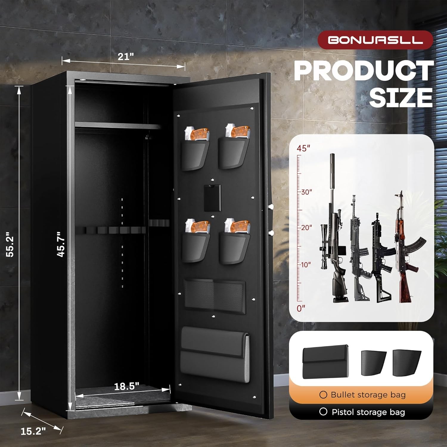 12-15 Gun Safe for Rifles,Fireproof Gun Safe for Rifles and Pistols,Rifle Safes