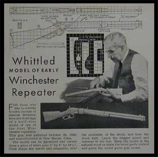 WINCHESTER REPEATER Wooden Gun Model HowTo build PLANS 1/2 Scale