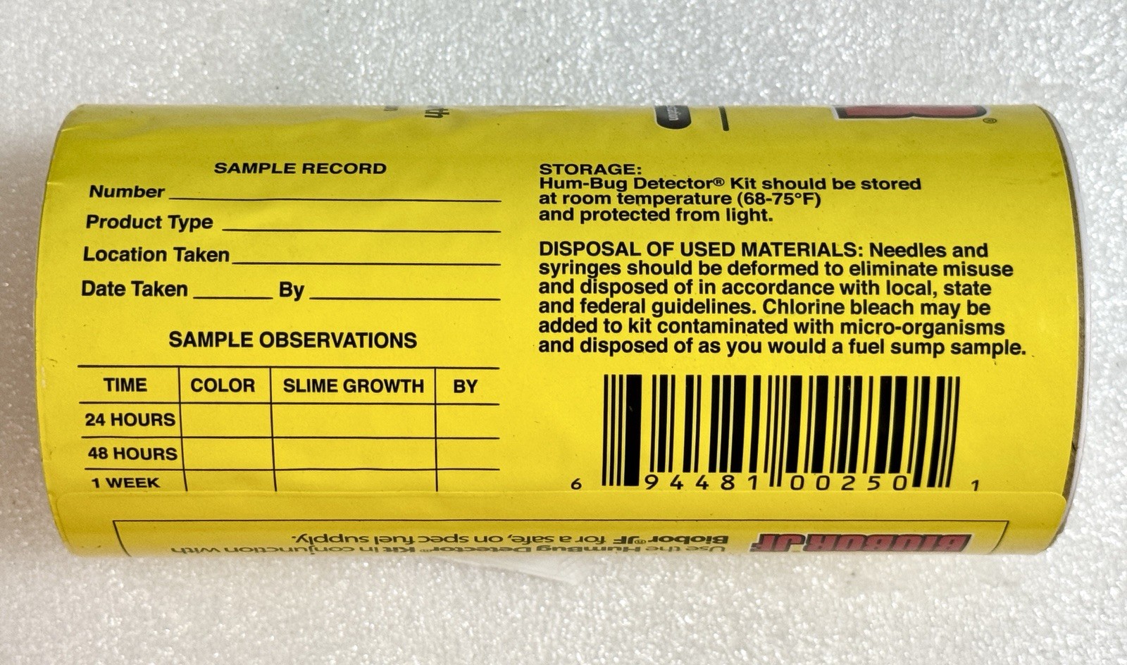Hammonds BIOBOR HUM-BUG DETECTOR KIT for Aviation Fuels & Light Oils