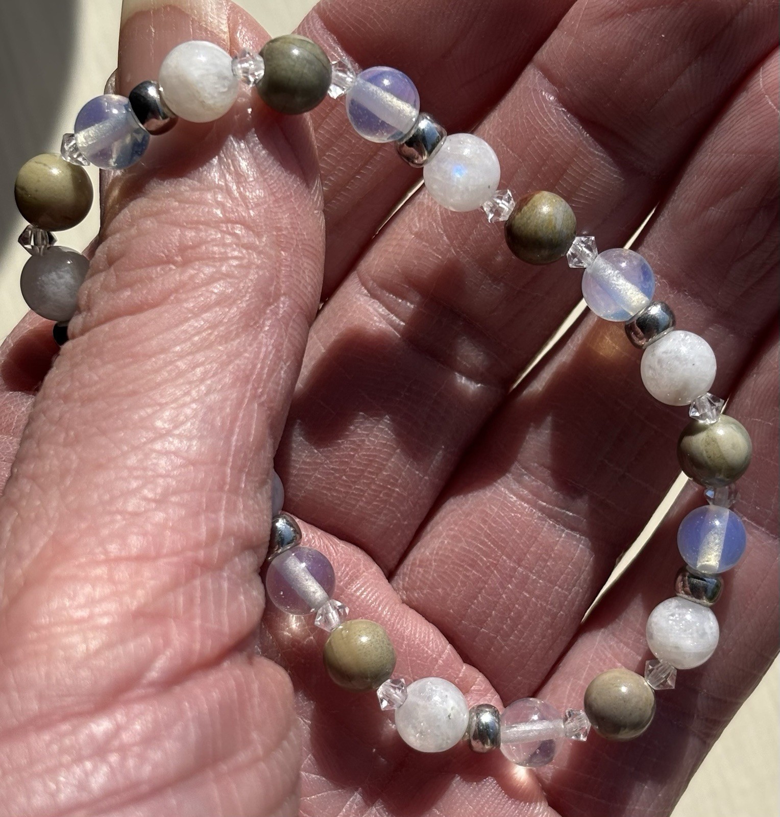 Stunning Gemstone Bracelet - Astrophyllite, Moonstone & Opalite