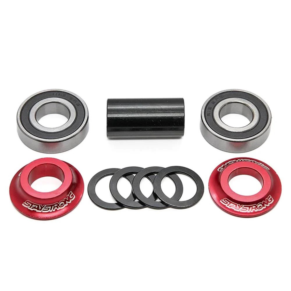 STAY STRONG MID BB BOTTOM BRACKET KIT 19mm BMX BIKE SEALED BEARINGS SUBROSA RED