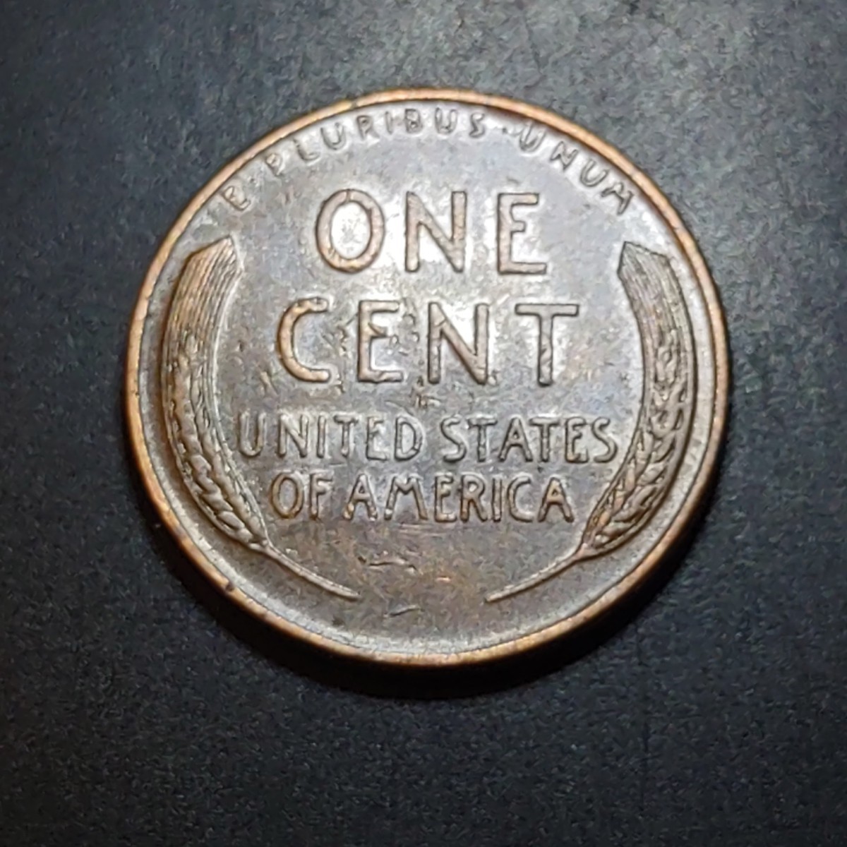 1957D Circulated Wheat Penny Die Error Copper