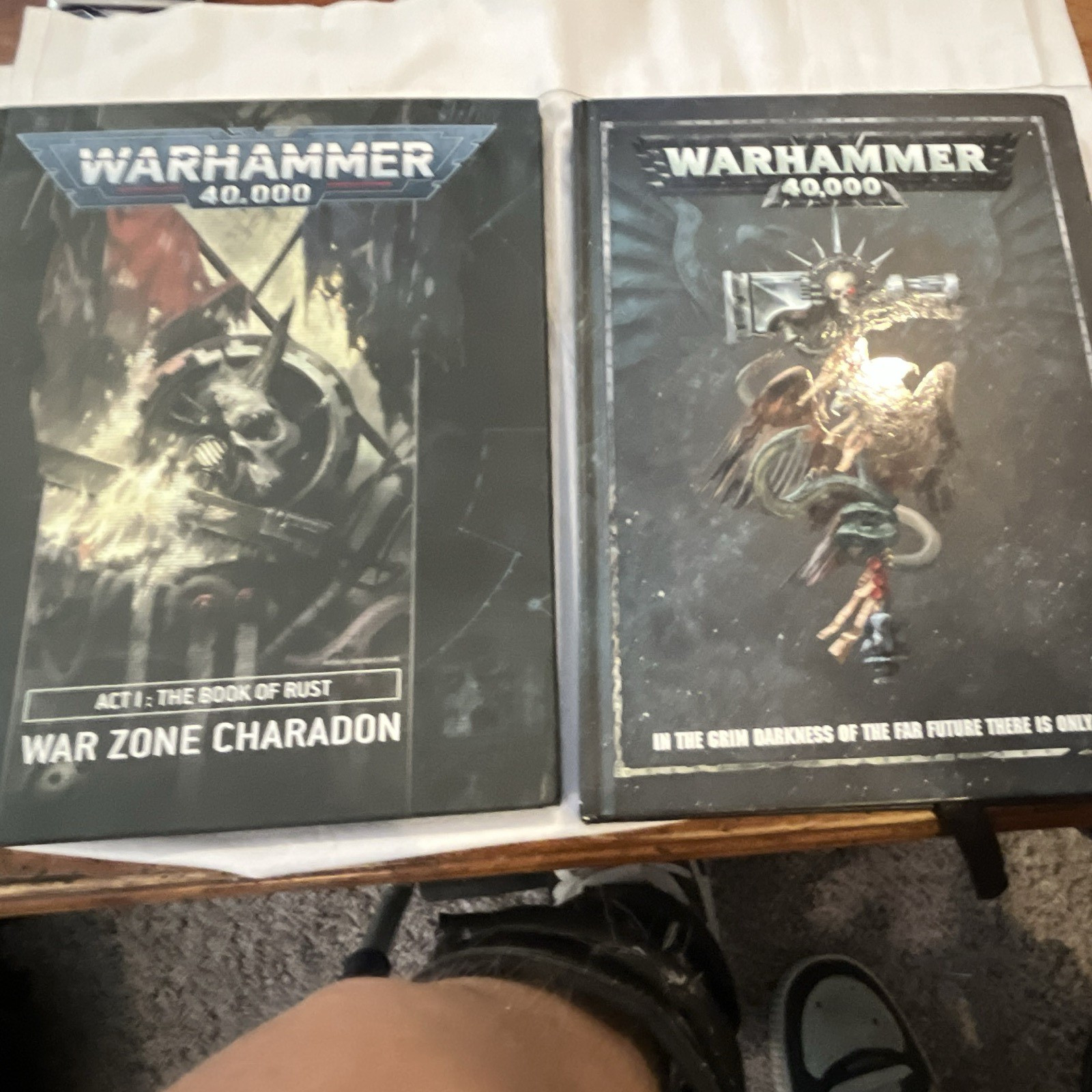Games Workshop Warhammer 40K Rulebook + Charadon Act I Book of Rust Lot EN