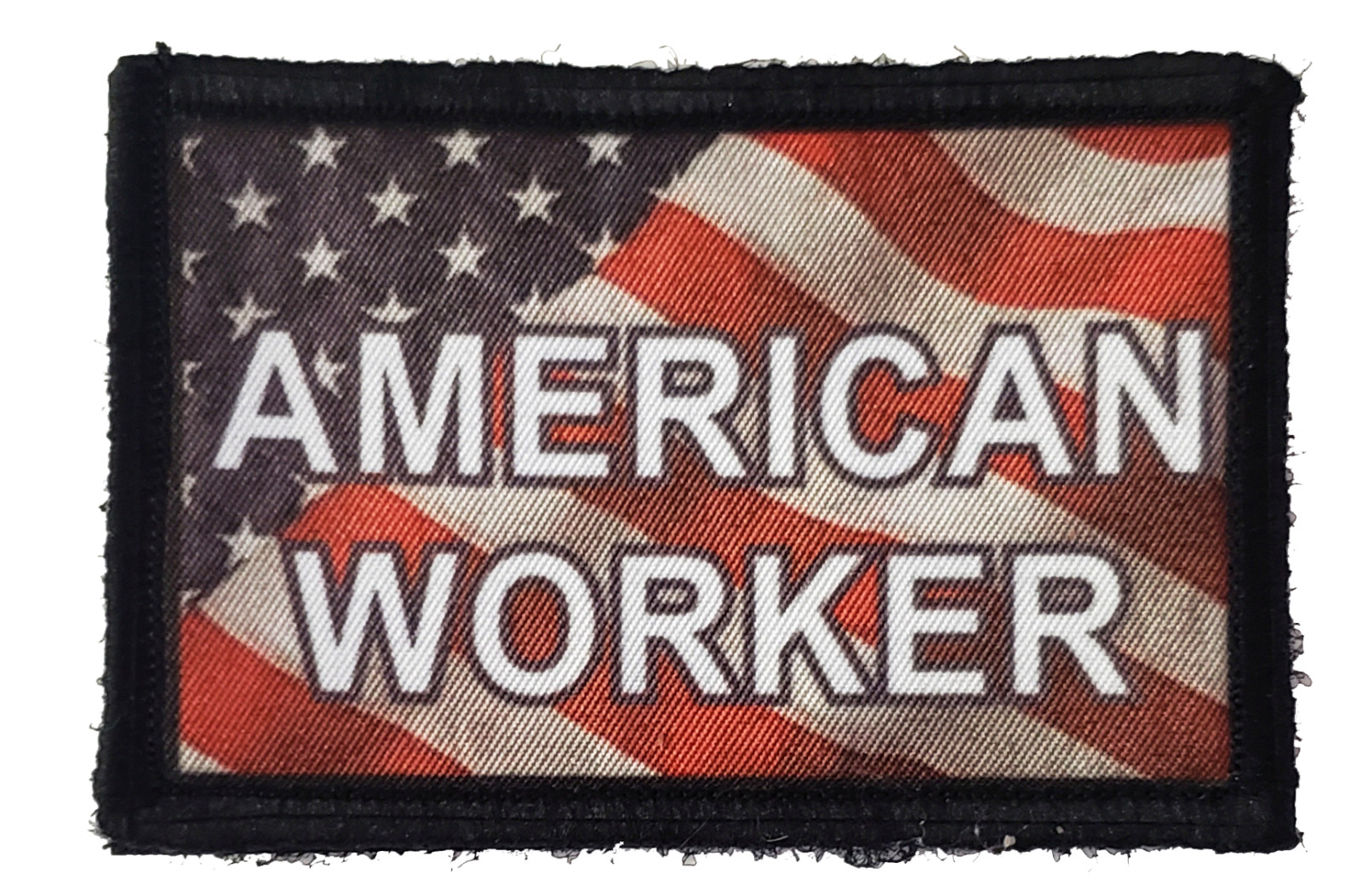 American Worker USA FLAG Morale Patch Tactical ARMY Hook Military Badge American