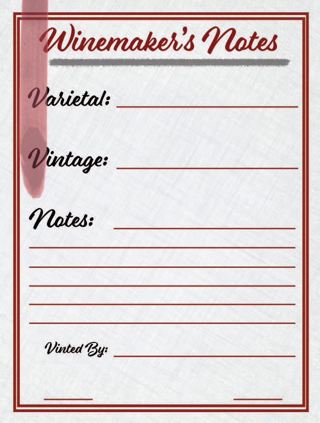 Winemakers Notebook Wine Bottle Labels 30/Pack Mist Collection