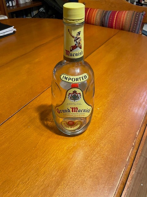 Vintage Grand Macnish Dimpled Scotch Whiskey Bottle