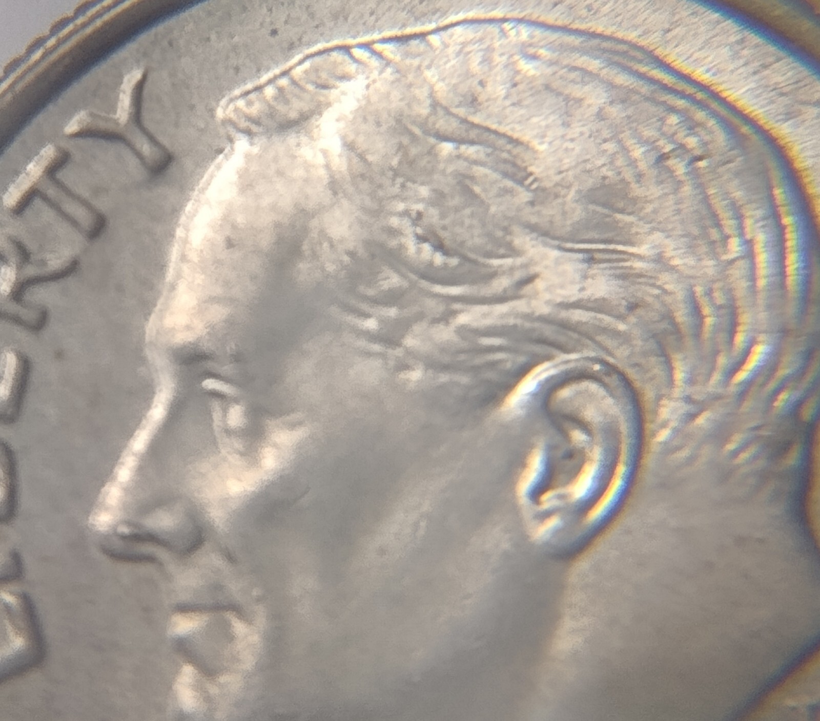 2021 P Roosevelt Dime with Obverse Die Chips Errors