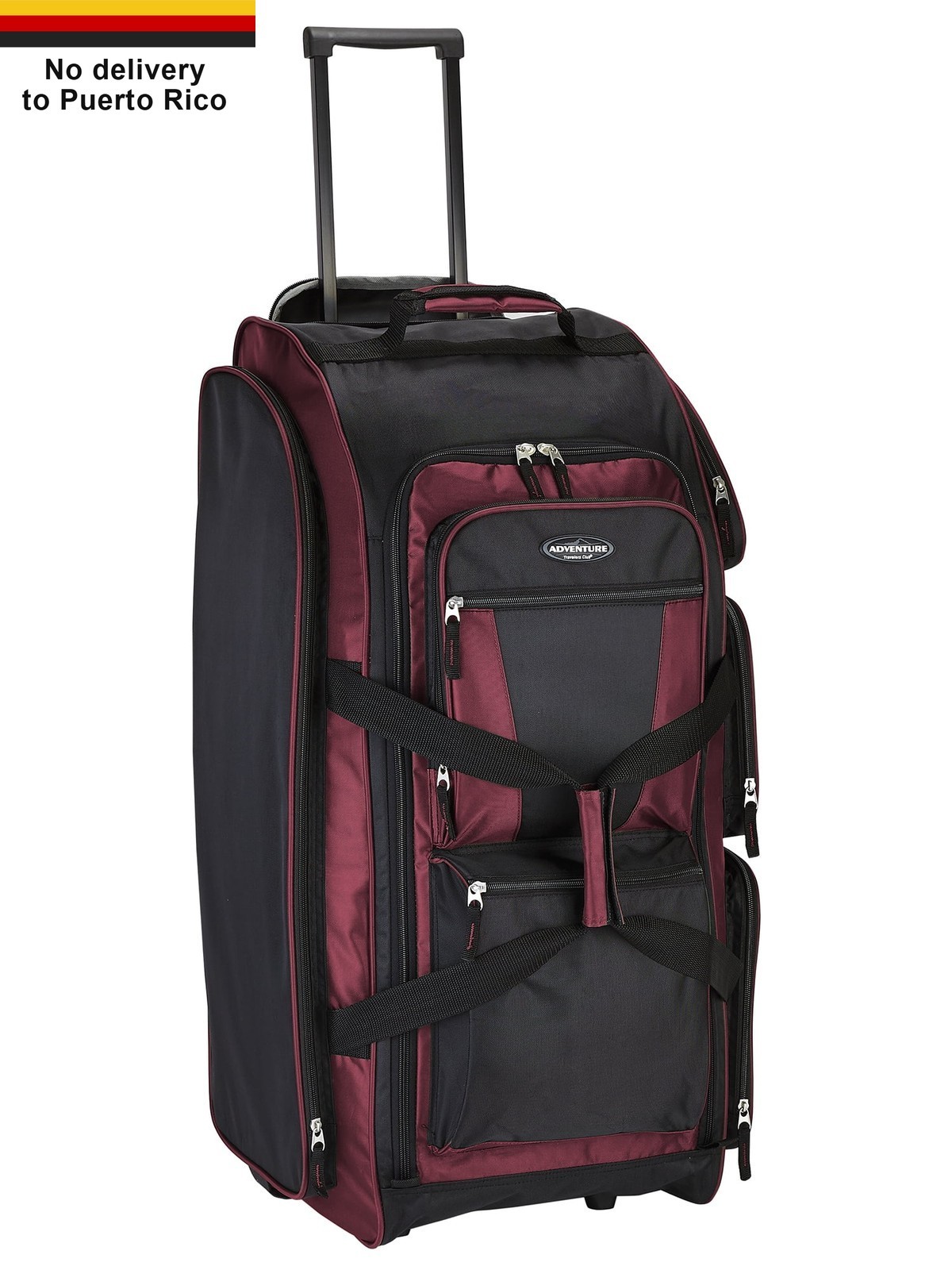 30" Rolling Multi-Pocket Upright Duffel - Crimson