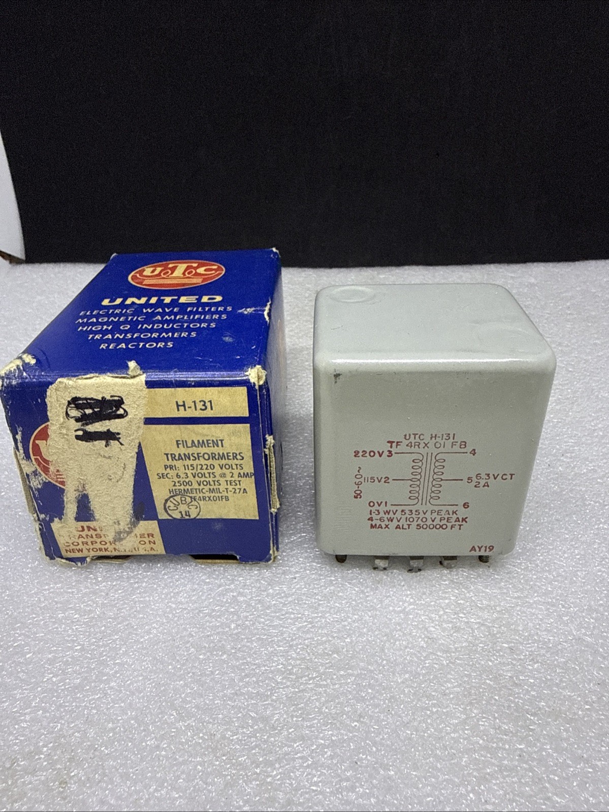 UTC H-131 Filter, Filament  Transformer Nos New In Box