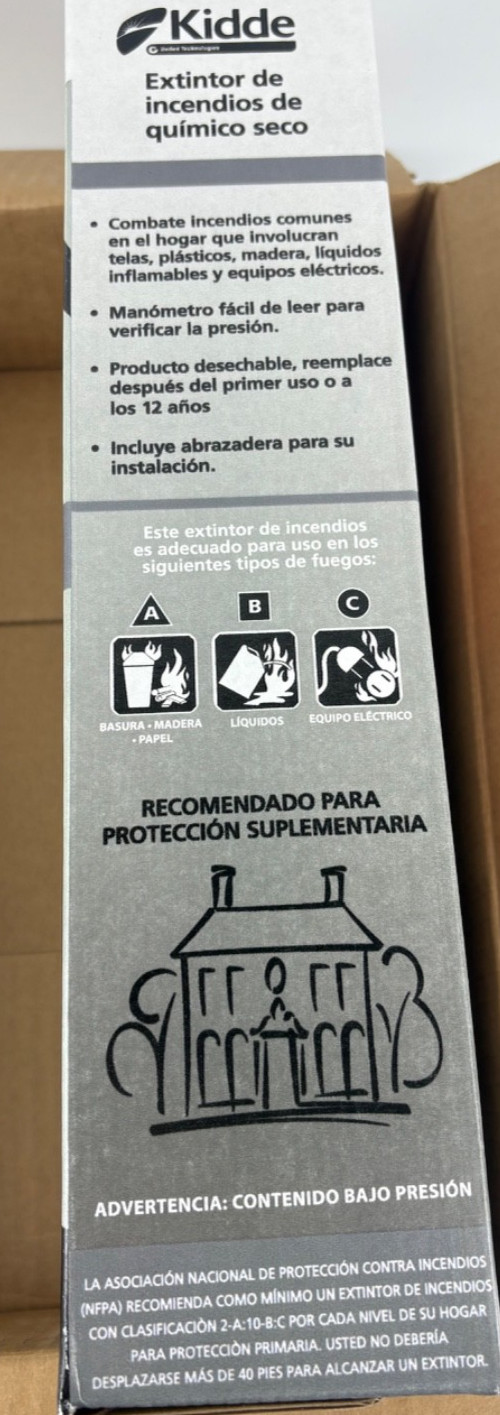 Kidde Multi Purpose Fire Extinguisher for Home, Office, Dorm, Residential, 1A10B