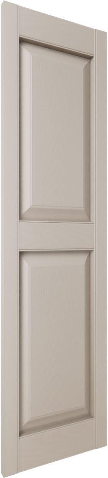 Custom Raised Panel Shutters - Two Equal Panels, 12"W x 28"H, Clay Finish