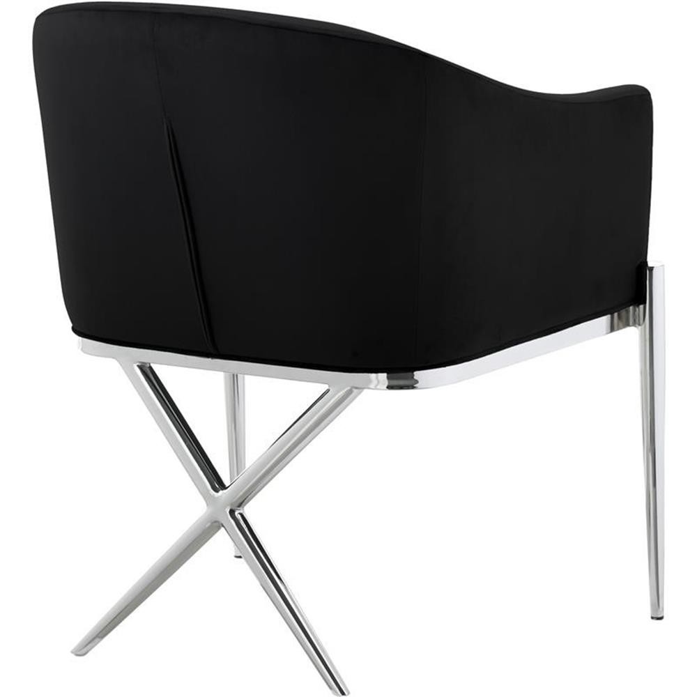 Maklaine Contemporary 19.5"H Upholstered Velvet Dining Chair in Black