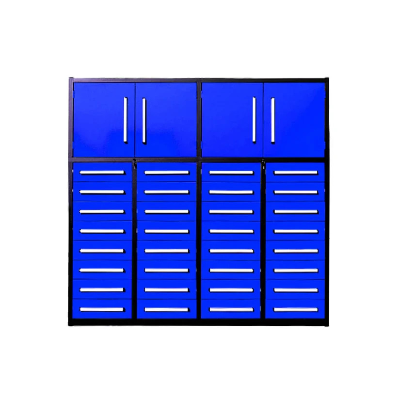 7FT Pro Duty Steel 32 Drawers & 2 Cabinets Tool Cabinet All-in-One Workstation