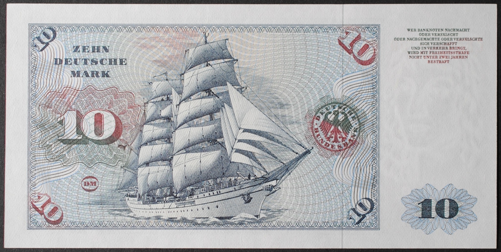 Germany Fed. Rep. P31b 10 Deutschemark AU++