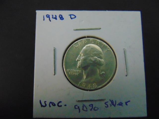 1948 D UNC. Washington Quarter 90  % SILVER