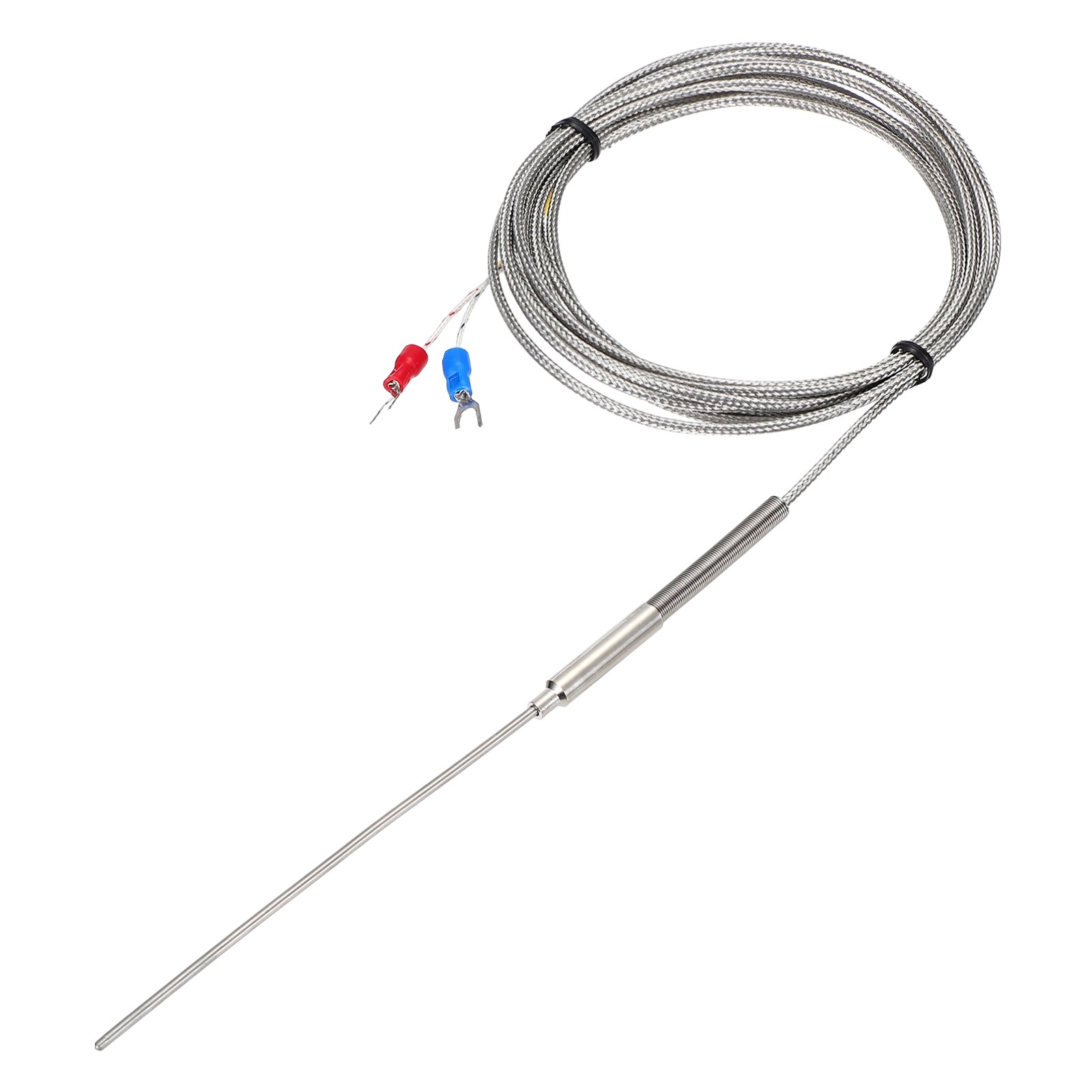 E Type Thermocouple Temperature Sensor Probe 2x100mm 9.8ft Wire 0-800°C