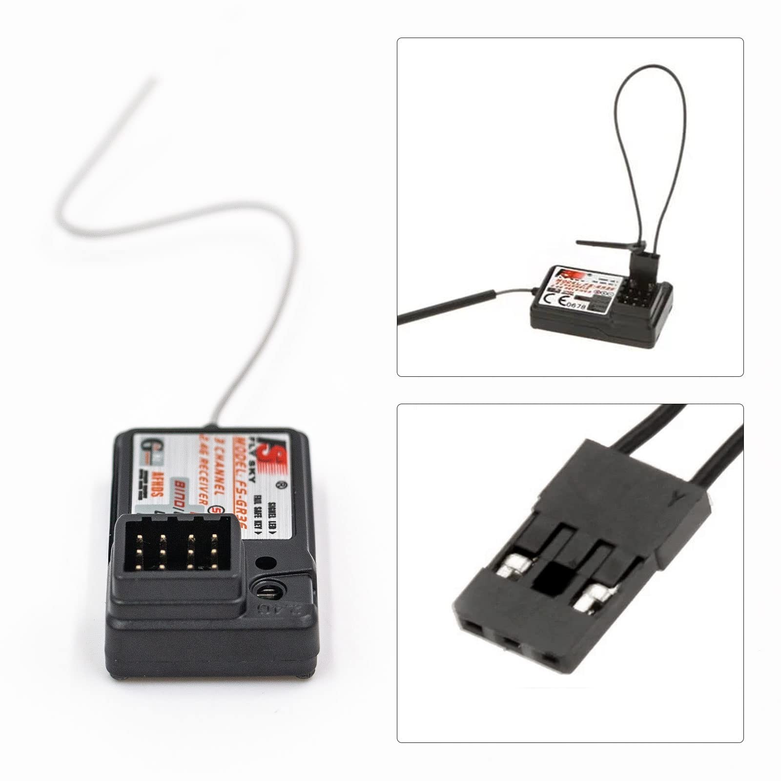 Flysky FS-GR3E Receiver AFHDS Long Range 3CH 2.4GHz Surface Receiver for FS-G...