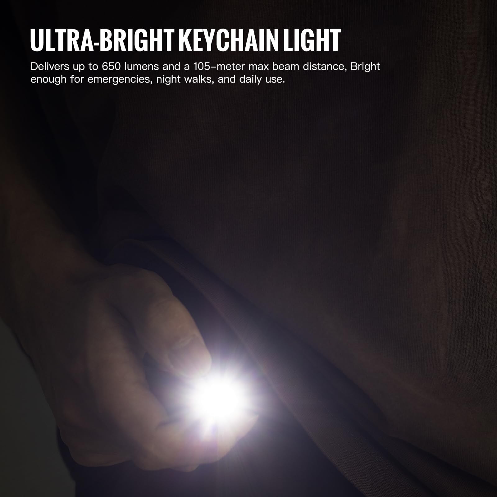 ThruNite Ti Keychain Flashlight, Customized Edition with 704 Black Cool White